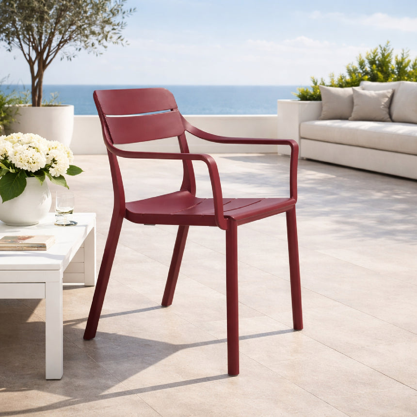 Fiberglass Monobloc Outdoor Dining Armchair | Nardi Cassia