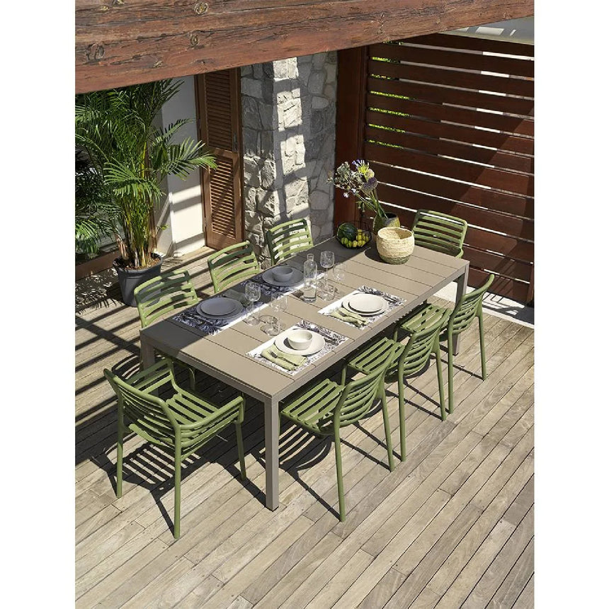 Slatted Outdoor Monobloc Dining Armchair | Nardi Doga