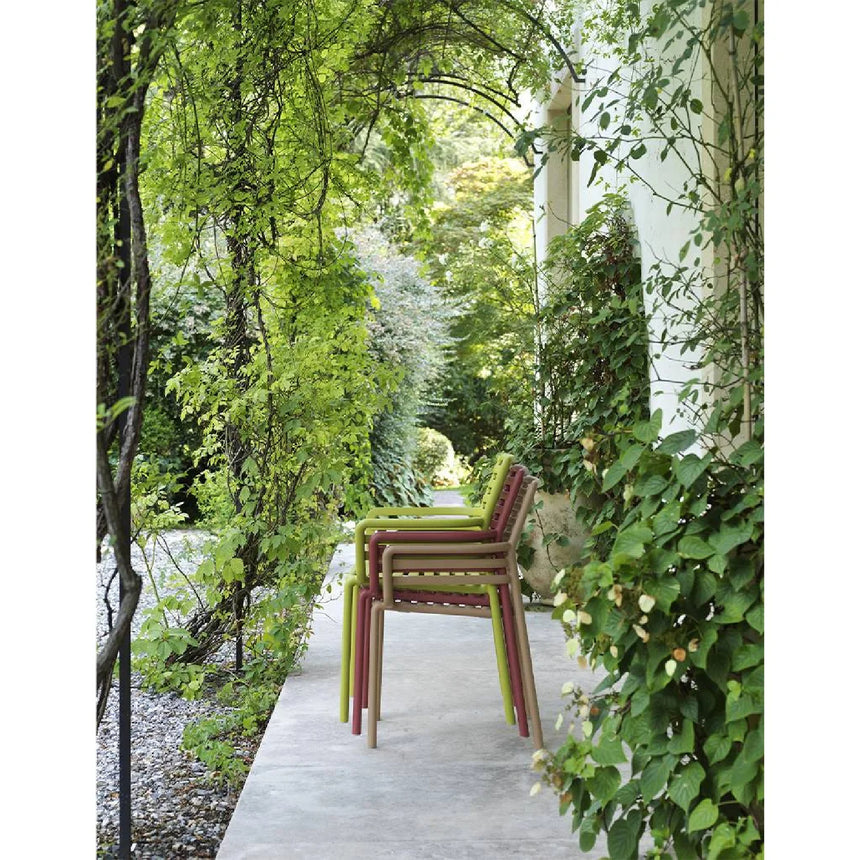 Slatted Outdoor Monobloc Dining Armchair | Nardi Doga