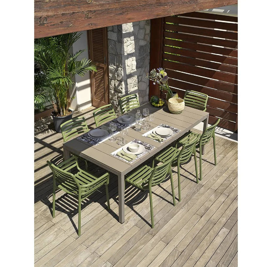 Slatted Outdoor Monobloc Dining Armchair | Nardi Doga