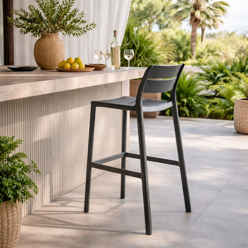 Regenerated Fiberglass Outdoor Bar Stool | Nardi Cassia | Italianfurniture.com