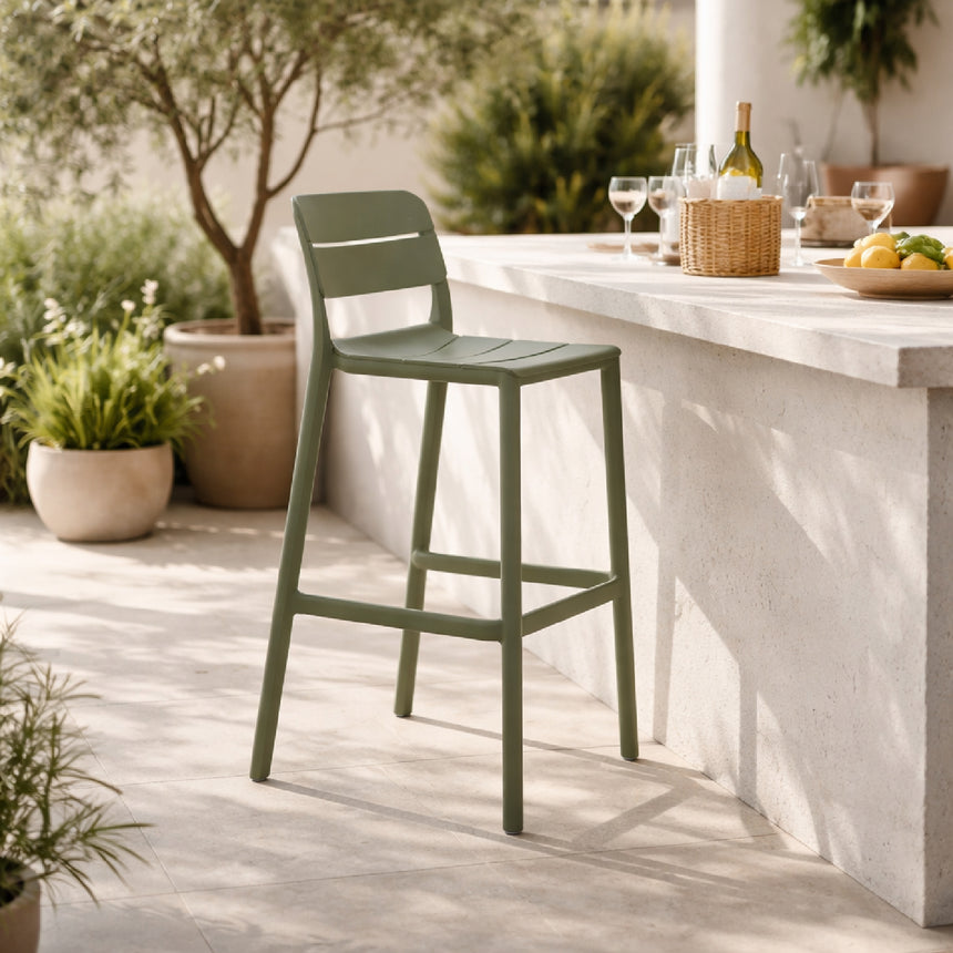 Regenerated Fiberglass Outdoor Bar Stool | Nardi Cassia | Italianfurniture.com
