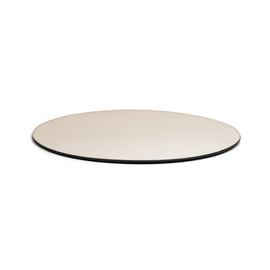 Grained Leather Round Placemat | Pinetti | Italianfurniture.com