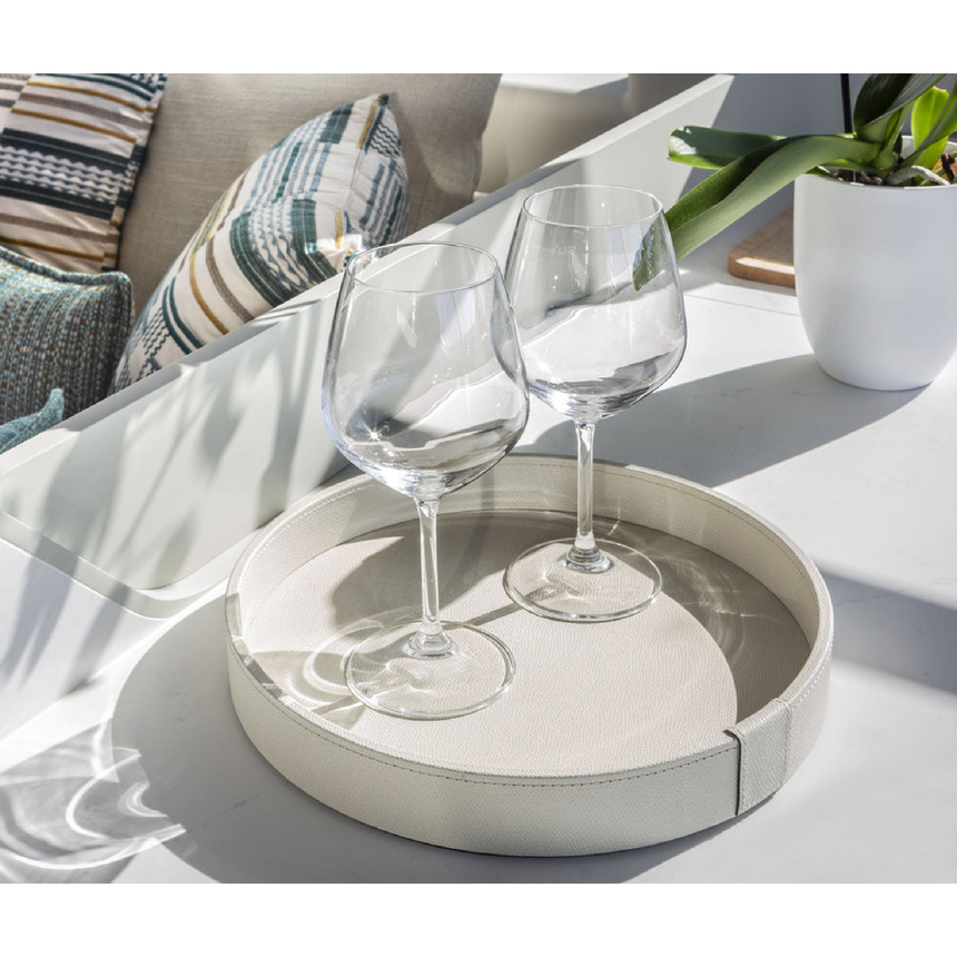 Calfskin Leather Round Tray | Pinetti Gea | Italianfurniture.com