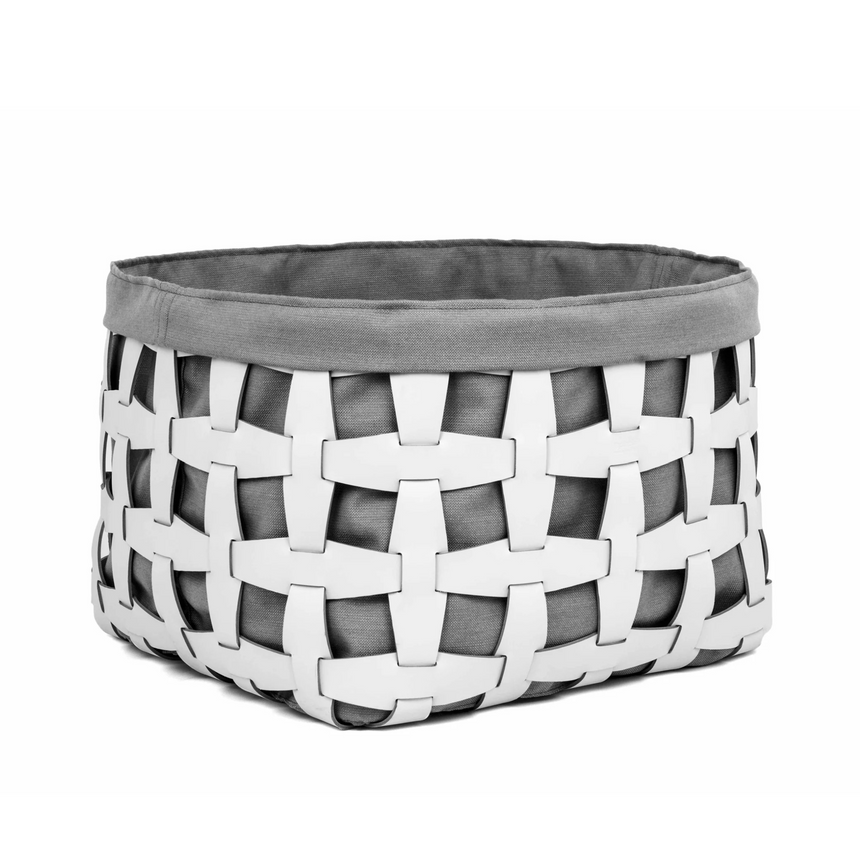Outdoor Handwoven Leather Basket L | Pinetti Hook | Italianfurniture.com