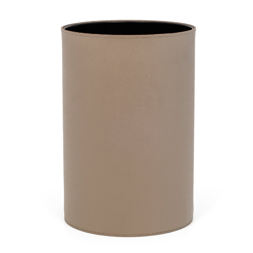 Cylindrical Leather Paper Bin | Pinetti | Italianfurniture.com