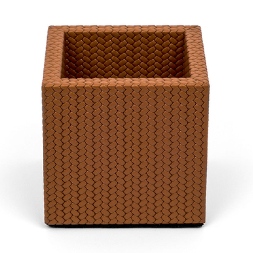 Leather Square Pencil Cup | Pinetti | Italianfurniture.com