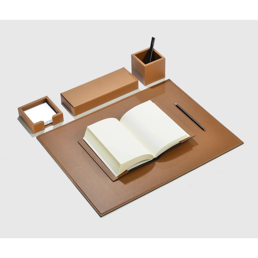 Open-Ended Leather Letter Tray | Pinetti | Italianfurniture.com