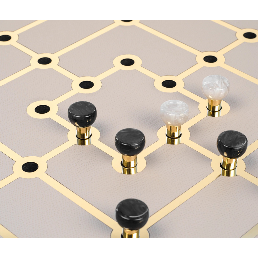 Gold Embellished Leather Game Set | Pinetti Mill | Italianfurniture.com