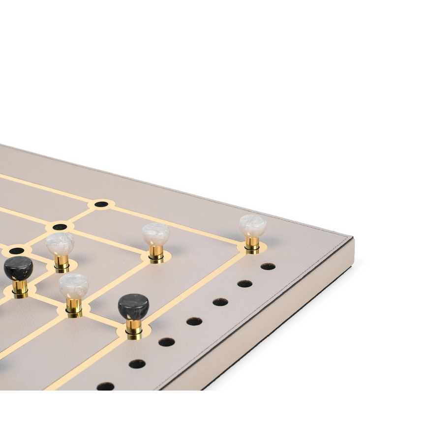Gold Embellished Leather Game Set | Pinetti Mill | Italianfurniture.com