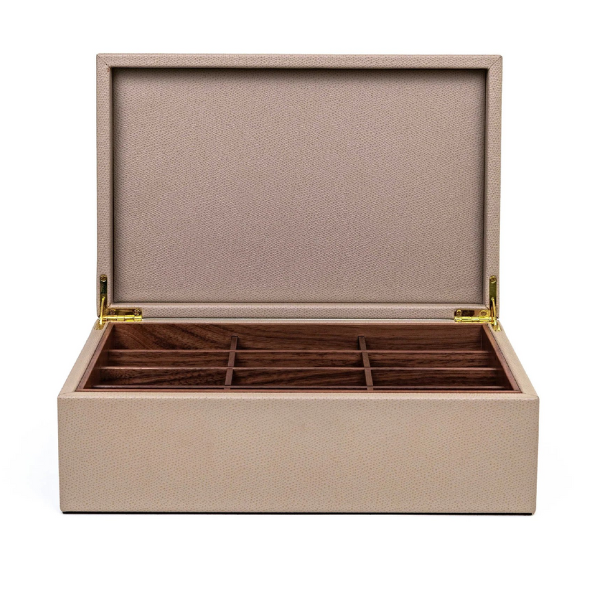 Leather Covered Tea Box Organizer | Pinetti | Italianfurniture.com