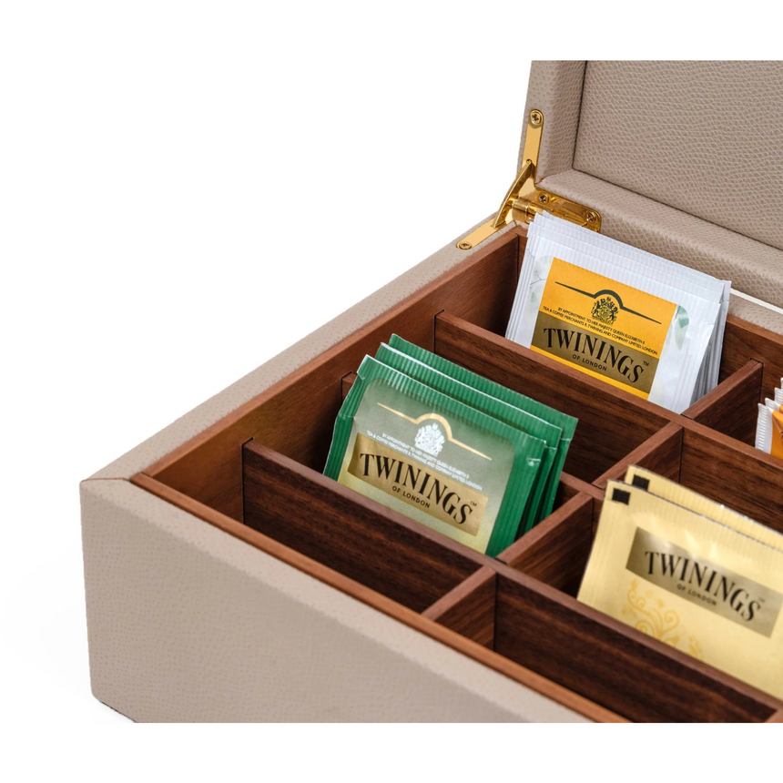 Leather Covered Tea Box Organizer | Pinetti | Italianfurniture.com