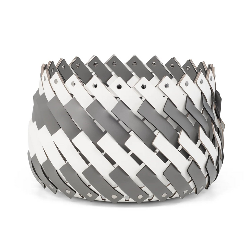 Bicolor Leather Basket | Pinetti Almeria | Italianfurniture.com