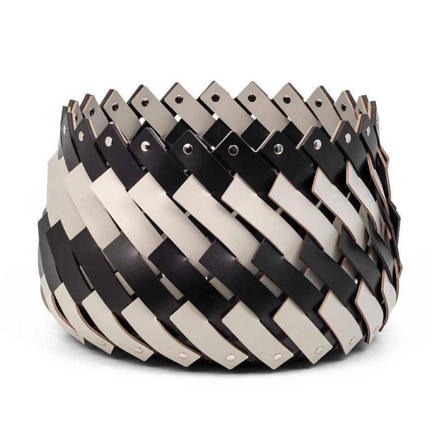 Bicolor Leather Basket | Pinetti Almeria | Italianfurniture.com
