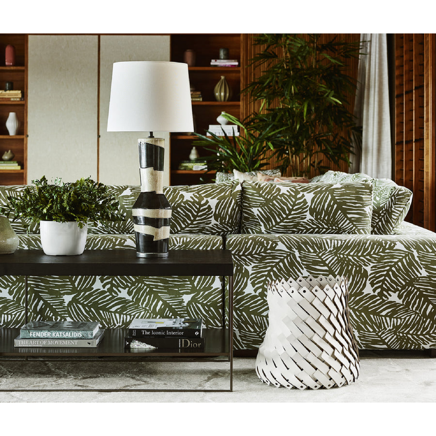 Handwoven Leather Strips Basket M | Pinetti Almeria | Italianfurniture.com