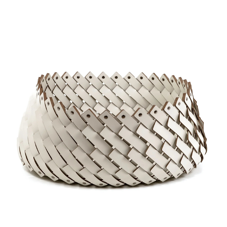 Leather Weave Oval Basket L | Pinetti Almeria | Italianfurniture.com