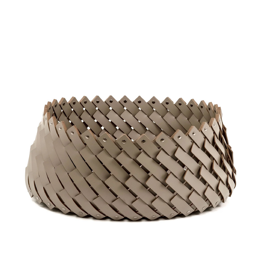 Leather Weave Oval Basket L | Pinetti Almeria | Italianfurniture.com