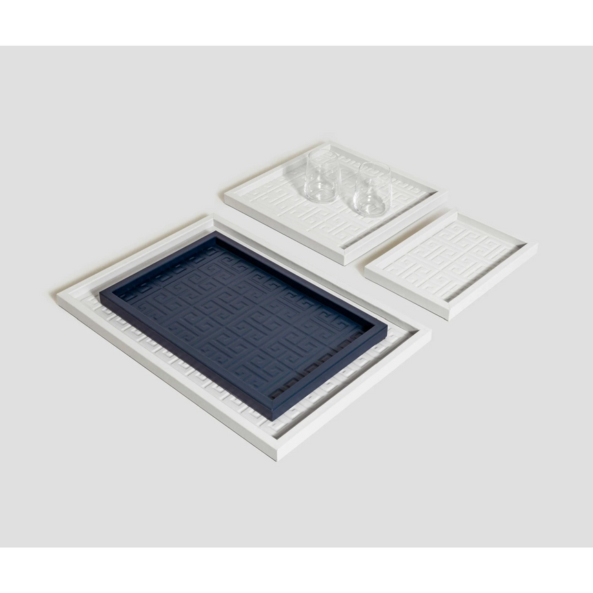 Embossed Leather Rectangular Tray | Pinetti Canton | Italianfurniture.com