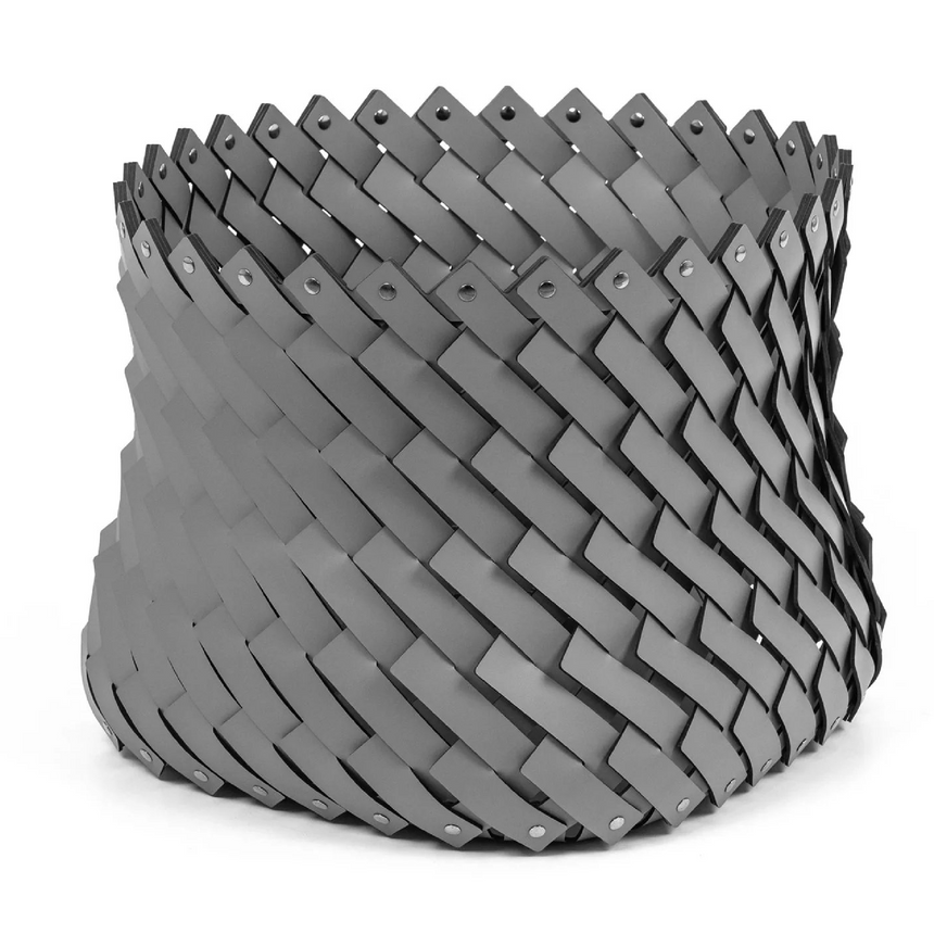 Leather Strips Square Basket | Pinetti Almeria | Italianfuniture.com