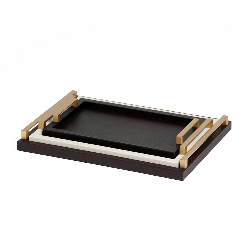 Leather Tray with Metal Handle | Pinetti Jupiter | Italianfurniture.com