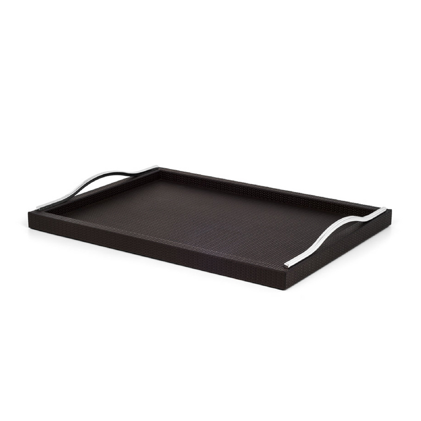 Wavy Handles Leather Tray | Pinetti Onda | Italianfurniture.com