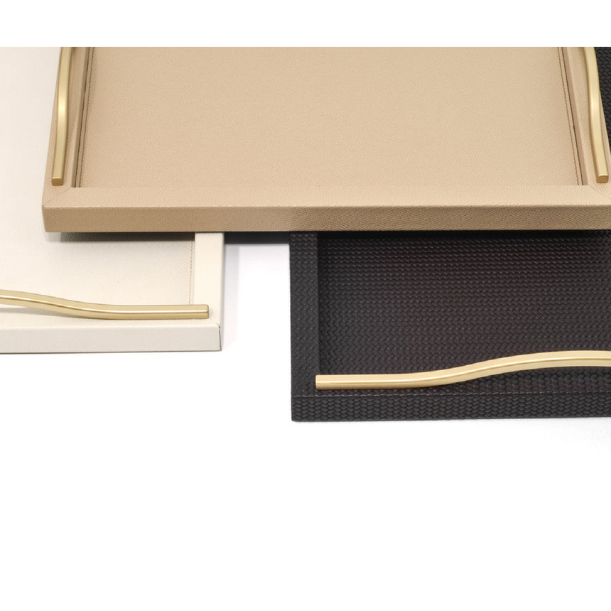 Wavy Handles Leather Tray | Pinetti Onda | Italianfurniture.com