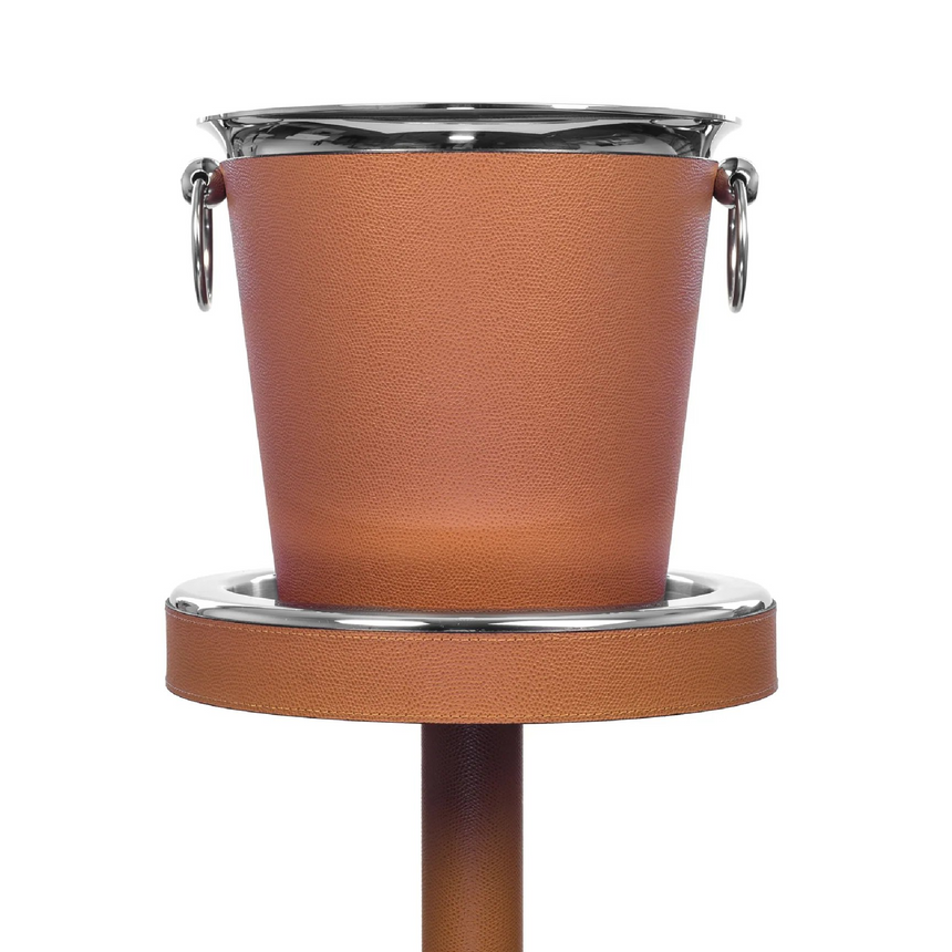 Leather Sleeve Steel Champagne Bucket | Pinetti | Italianfurniture.com