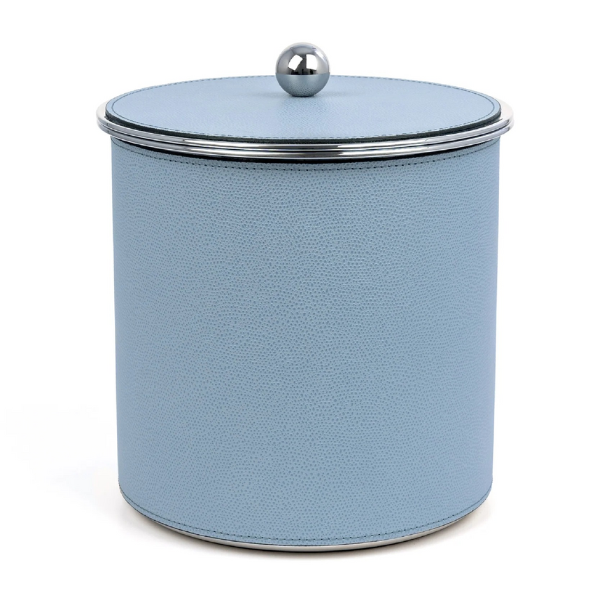 Cylindrical Leather Covered Ice Bucket | Pinetti Axel | Italianfurniture.com