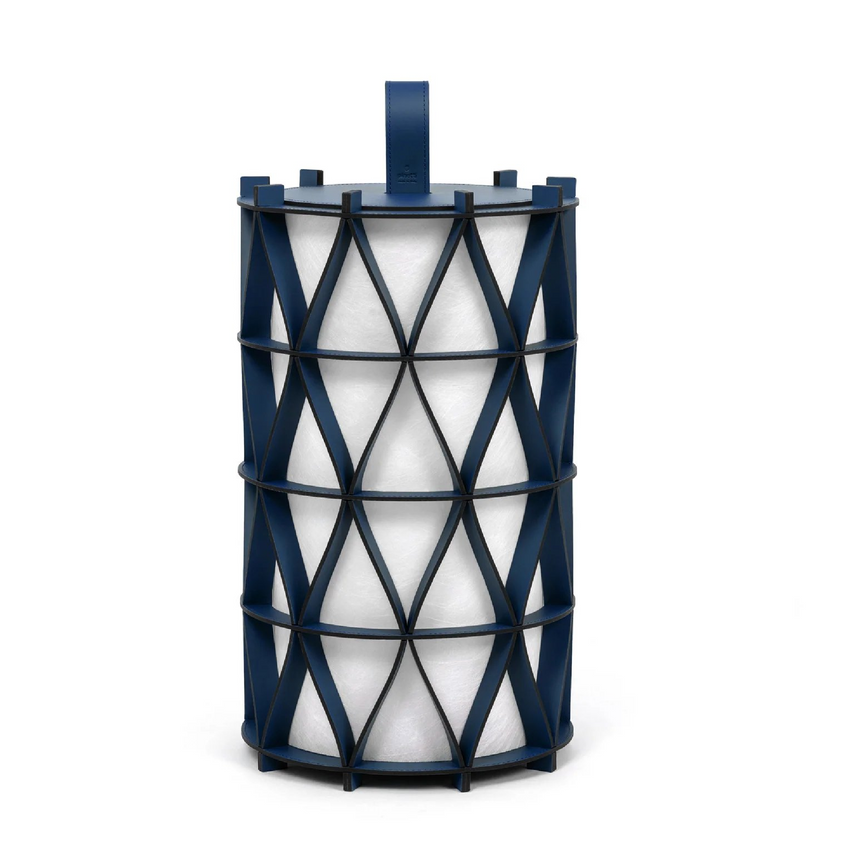 Cylindrical Leather Outdoor Lantern | Pinetti Arena | Italianfurniture.com