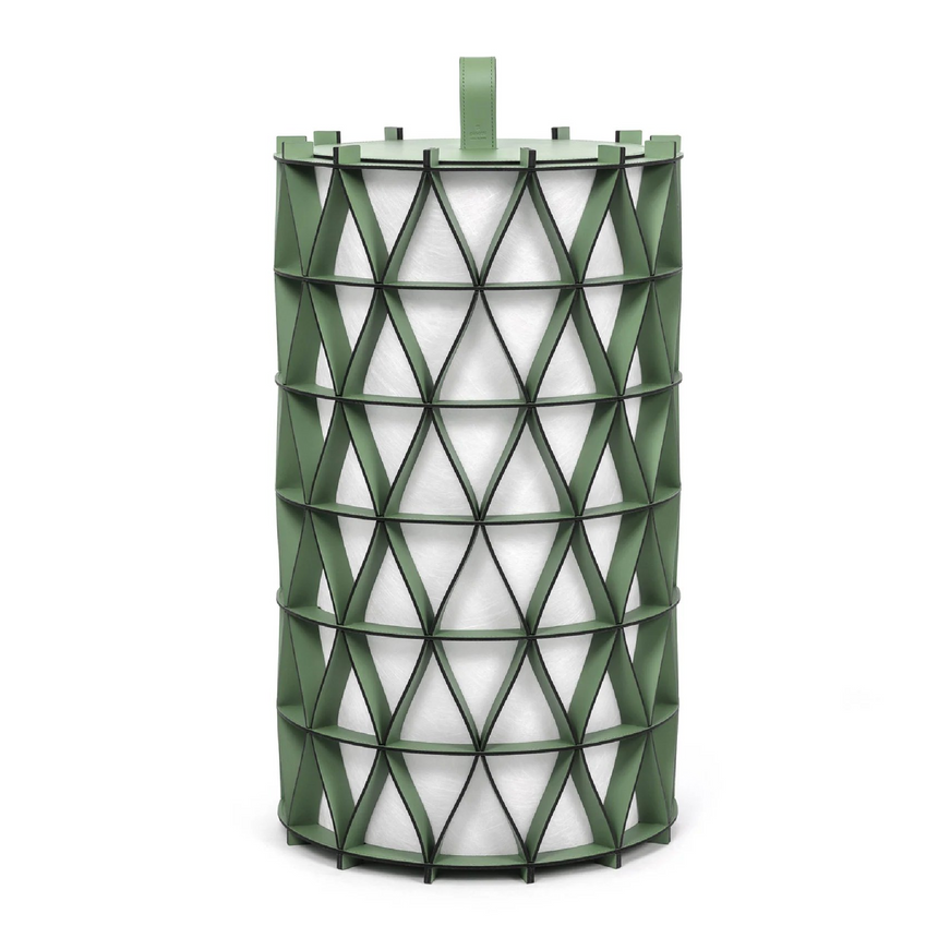 Cylindrical Leather Outdoor Lantern | Pinetti Arena | Italianfurniture.com