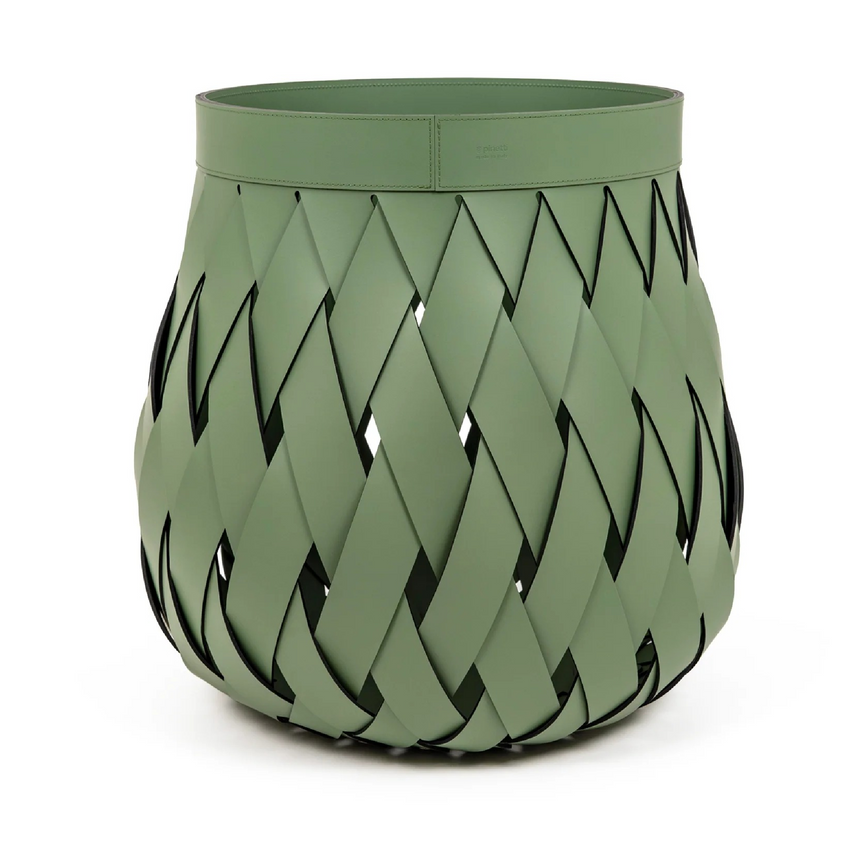 Handwoven Leather Basket | Pinetti Canaria | Italianfurniture.com