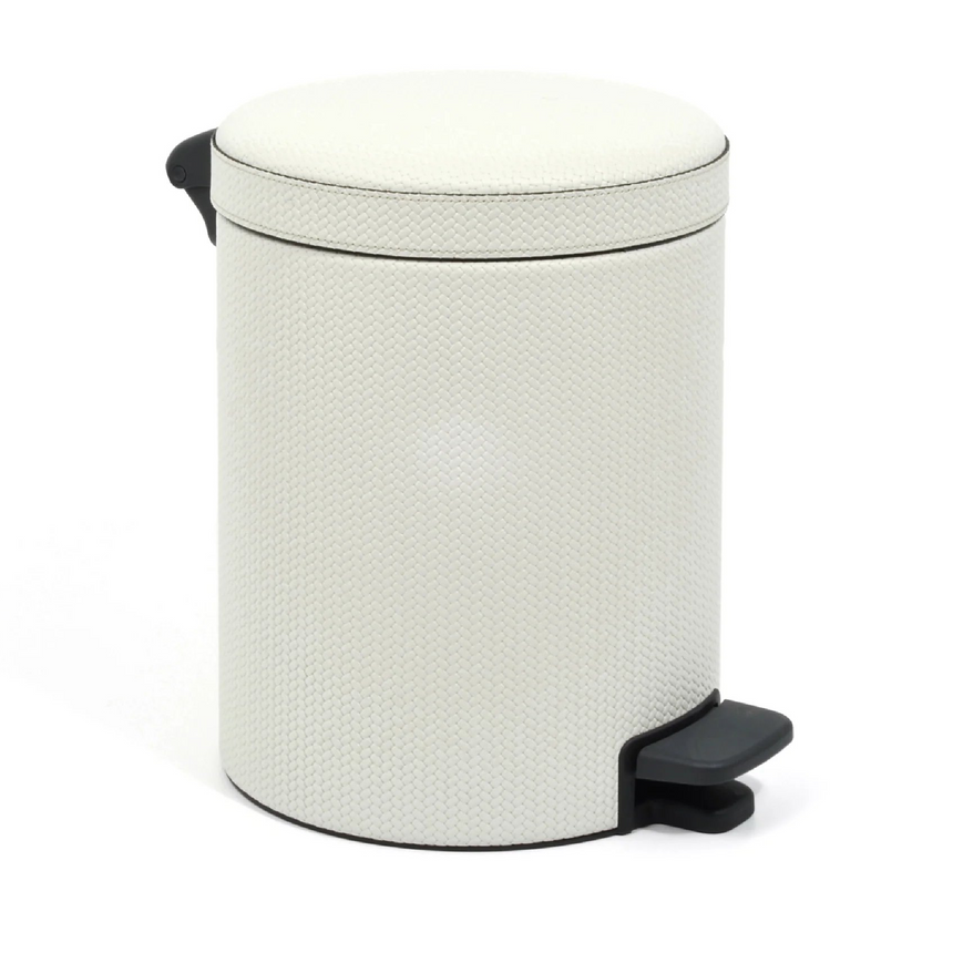 Leather Round Pedal Bin | Pinetti | Italianfurniture.com