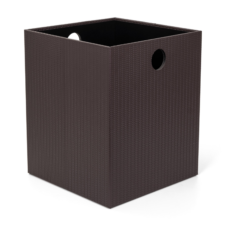 Genuine Leather Square Paper Bin L | Pinetti | Italianfurniture.com