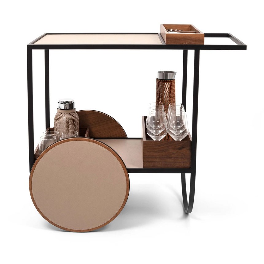 Wooden Serving Trolley | Pinetti Magenta | Italianfurniture.com