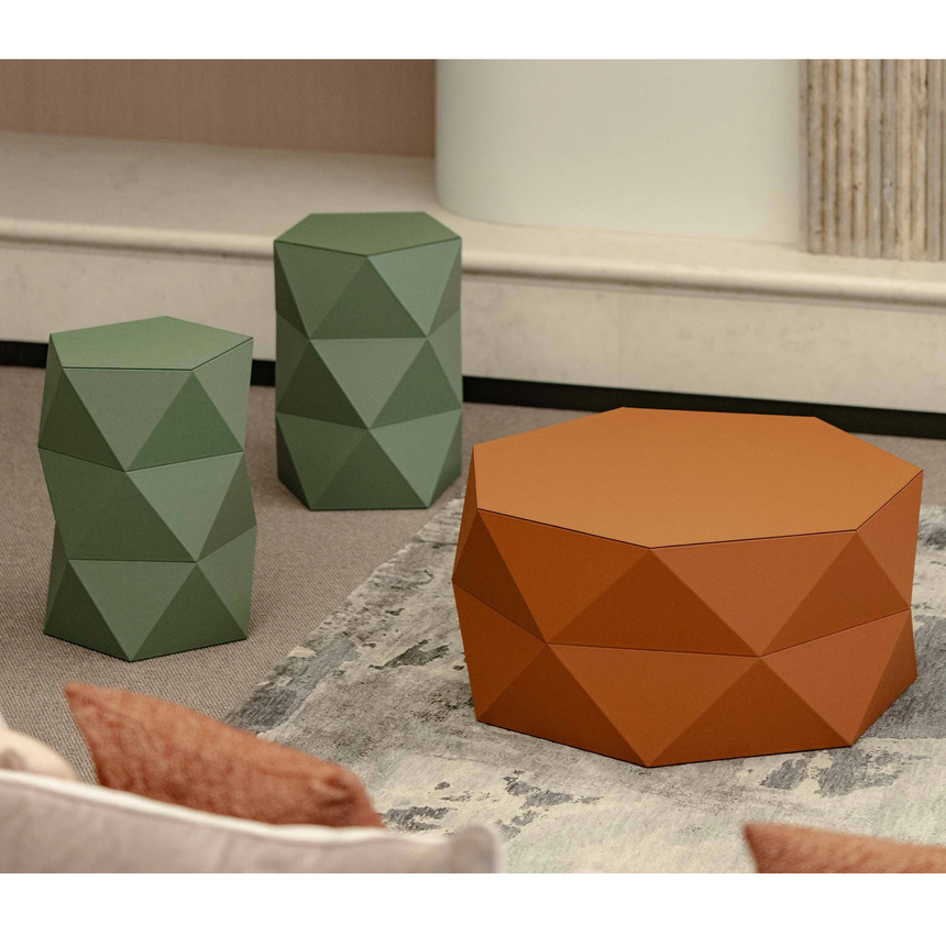 Leather Faceted Coffee Table | Pinetti Euclide | Italianfurniture.com