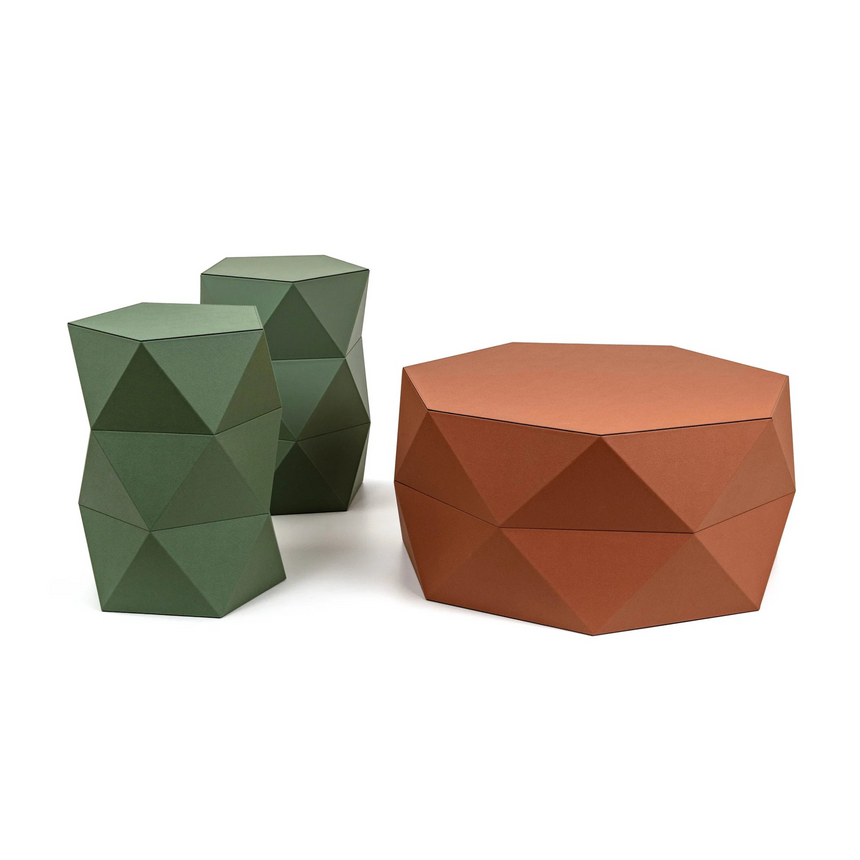 Leather Faceted Coffee Table | Pinetti Euclide | Italianfurniture.com