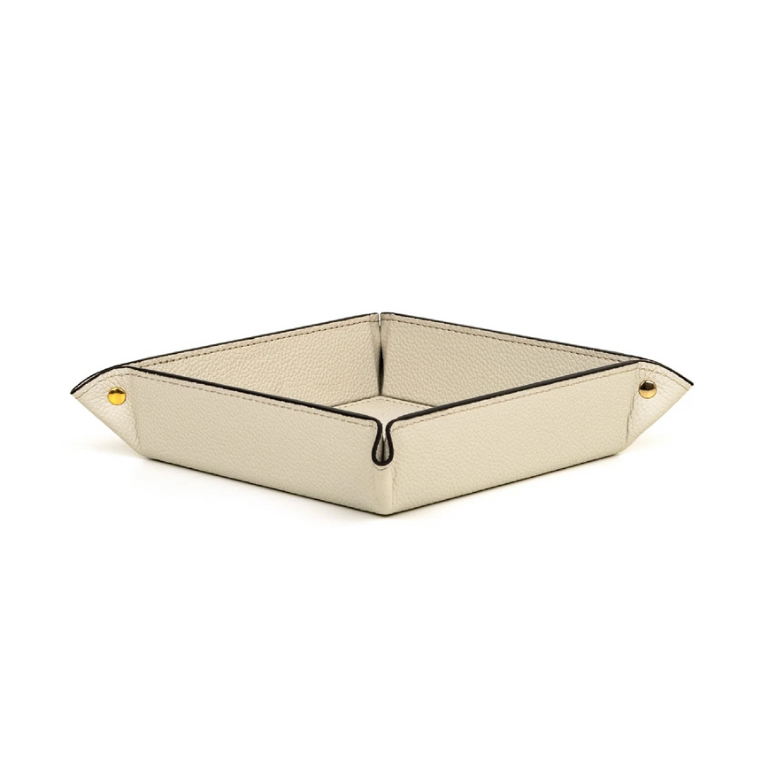 Square Studded Leather Trinket Tray | Pinetti Rigid | Italianfurniture.com