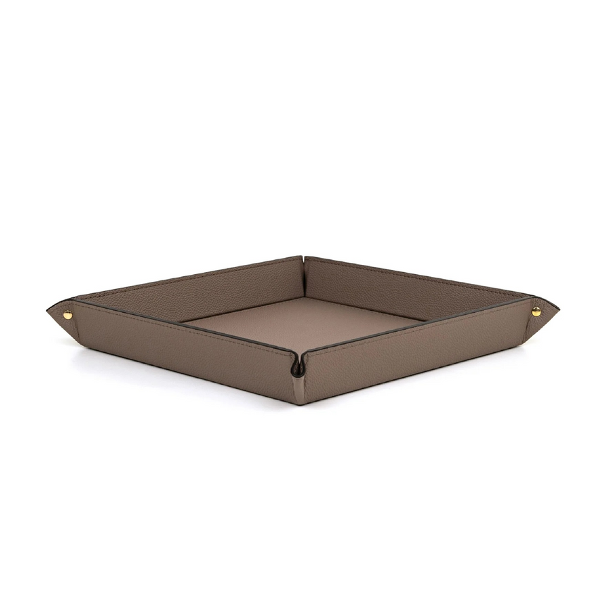 Square Studded Leather Trinket Tray | Pinetti Rigid | Italianfurniture.com