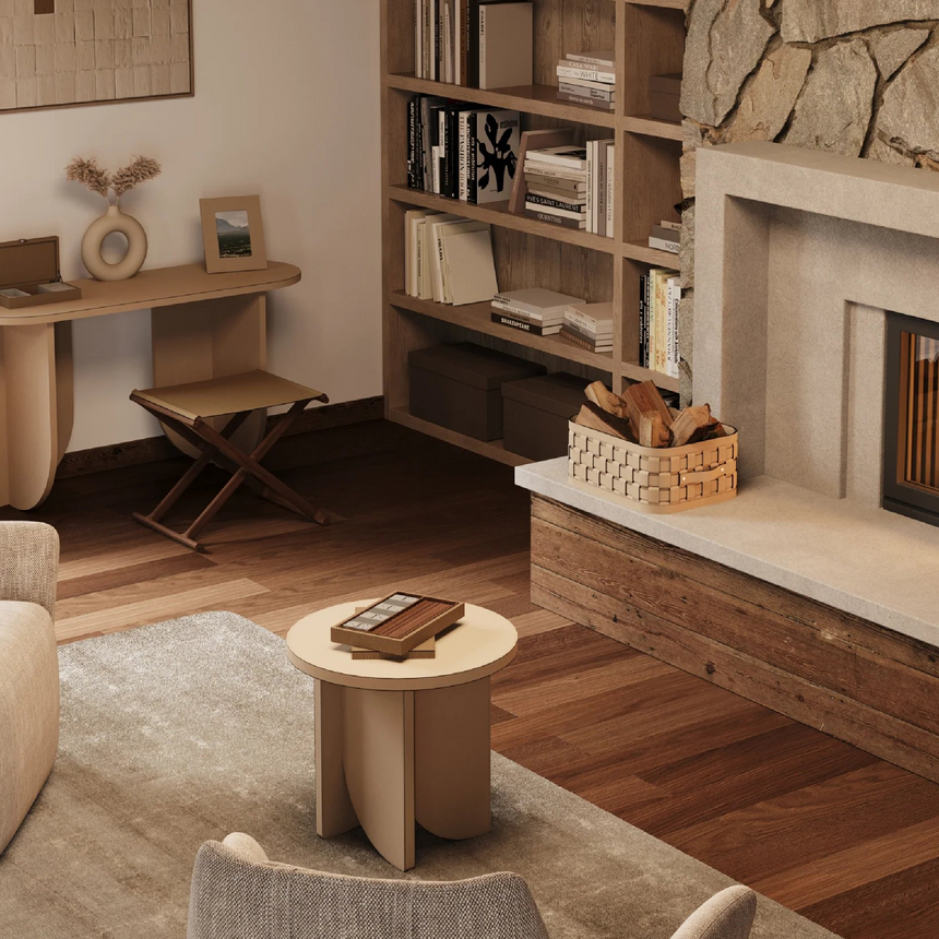 Leather Covered Side Table | Pinetti Helix | Italianfurniture.com