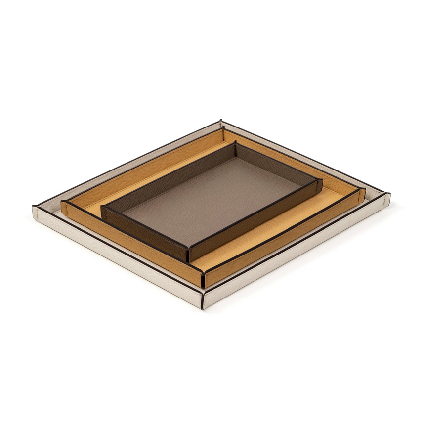 Rectangular Calfskin Leather Tray | Pinetti Leslie | Italianfurniture.com