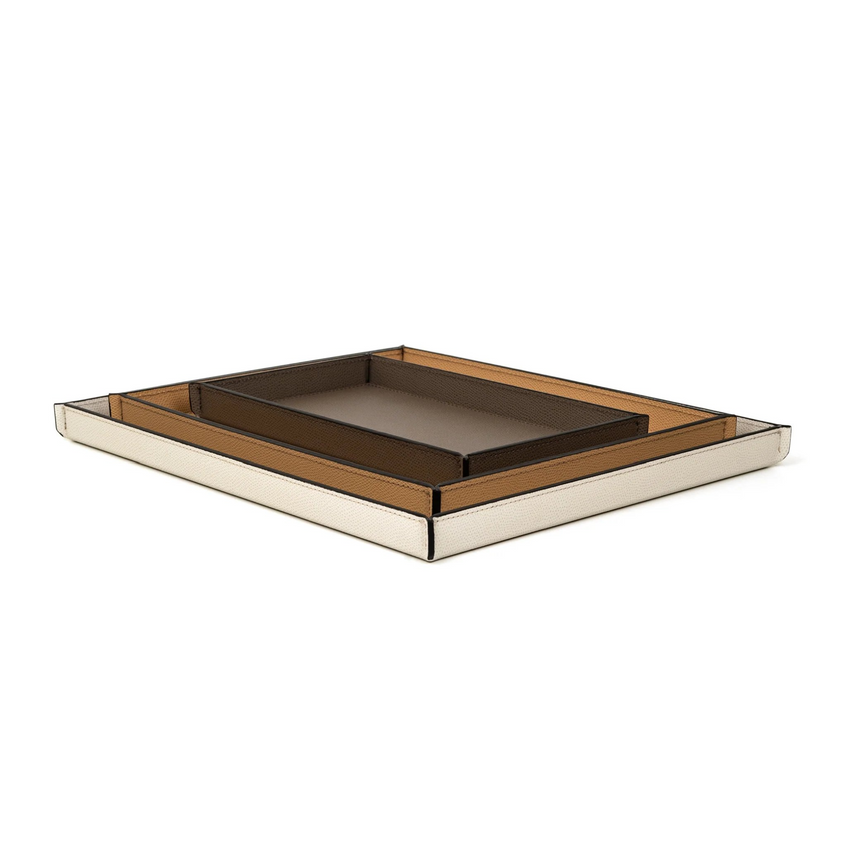 Rectangular Calfskin Leather Tray | Pinetti Leslie | Italianfurniture.com