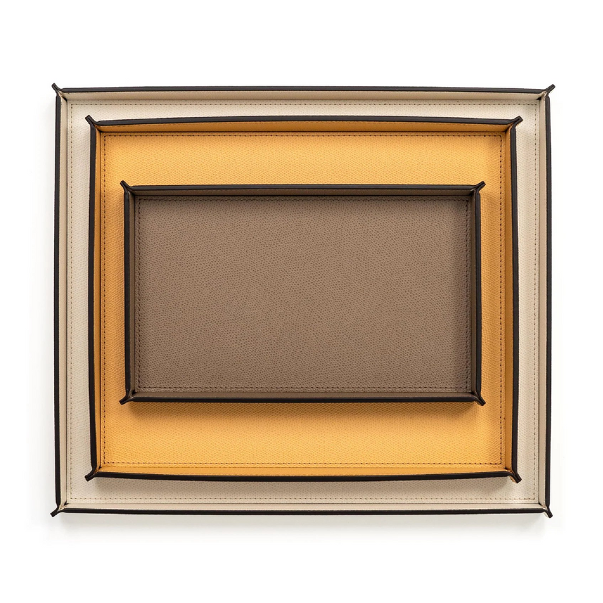 Rectangular Calfskin Leather Tray | Pinetti Leslie | Italianfurniture.com