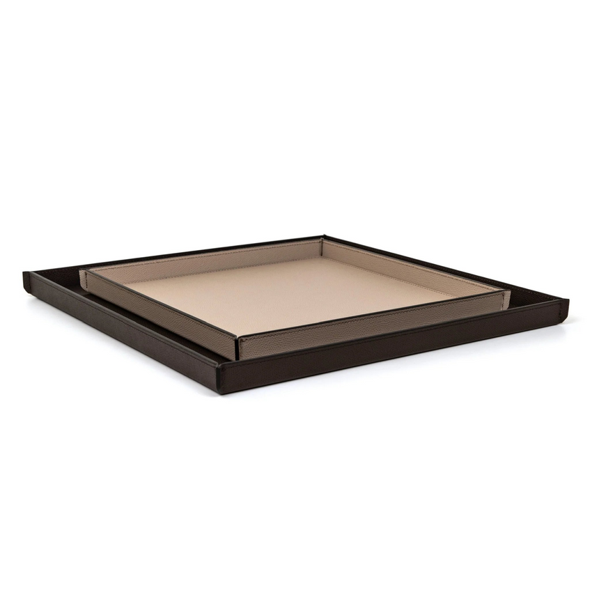 Square Leather Tray | Pinetti Leslie | Italianfurniture.com
