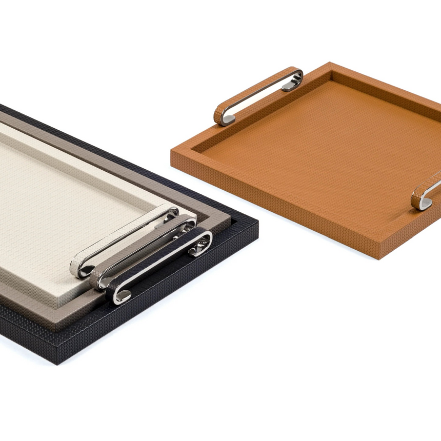 Leather Covered Wooden Tray | Pinetti Foscari | Italianfurniture.com