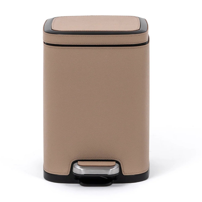 Leather Square Pedal Bin | Pinetti | Italianfurniture.com