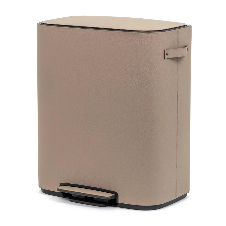 Leather Covered Tall Pedal Bin | Pinetti Big | Italianfurniture.com