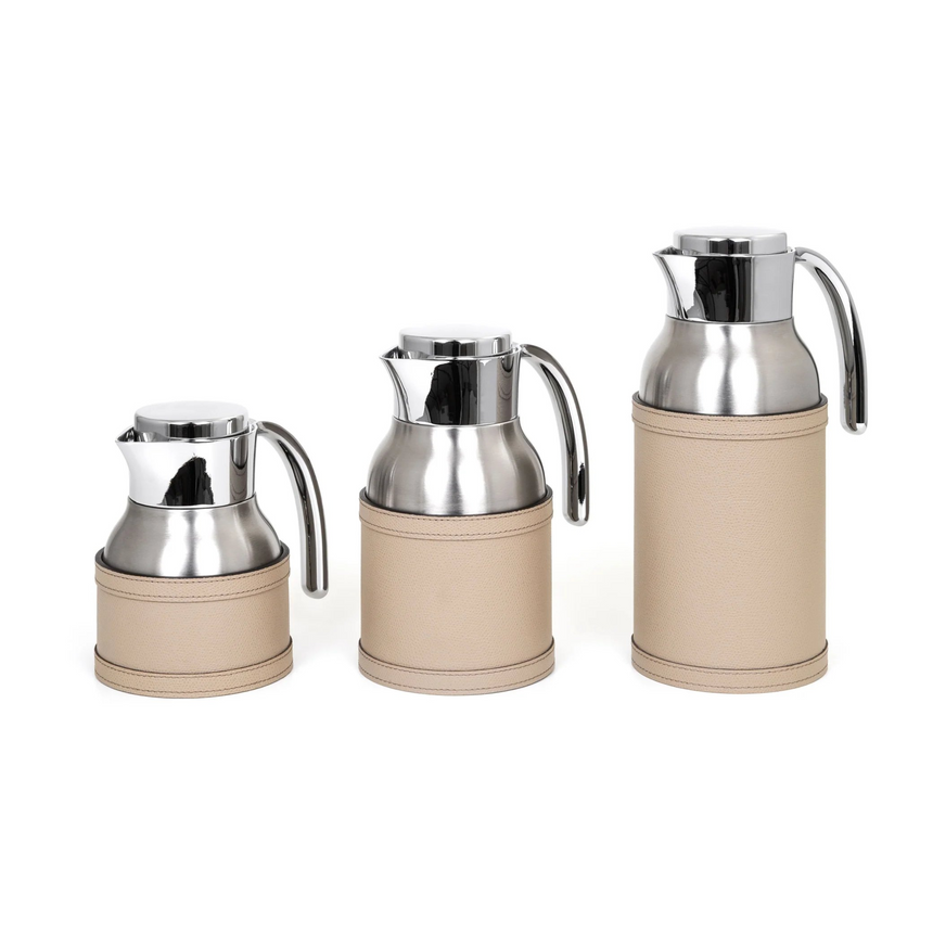 Stainless Steel Leather Thermal Carafe | Pinetti Cindy | Italianfurniture.com