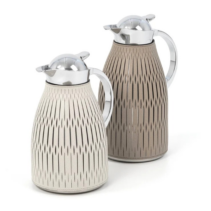 Leather Covered Steel Thermal Carafe | Pinetti Rose | Italianfurniture.com