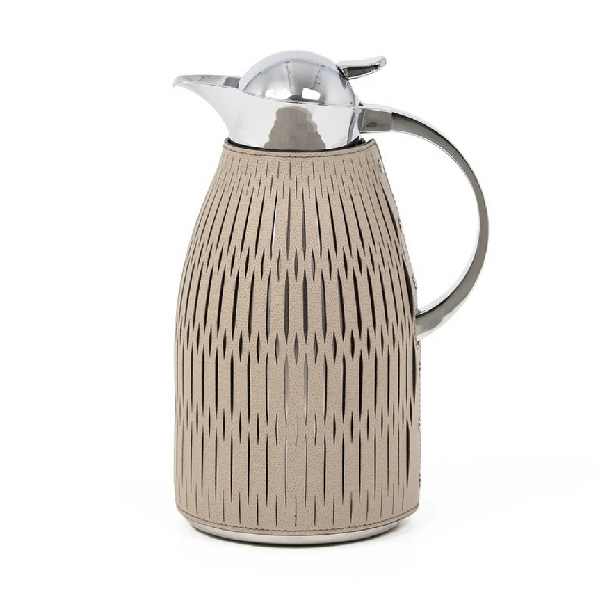 Leather Covered Steel Thermal Carafe | Pinetti Rose | Italianfurniture.com