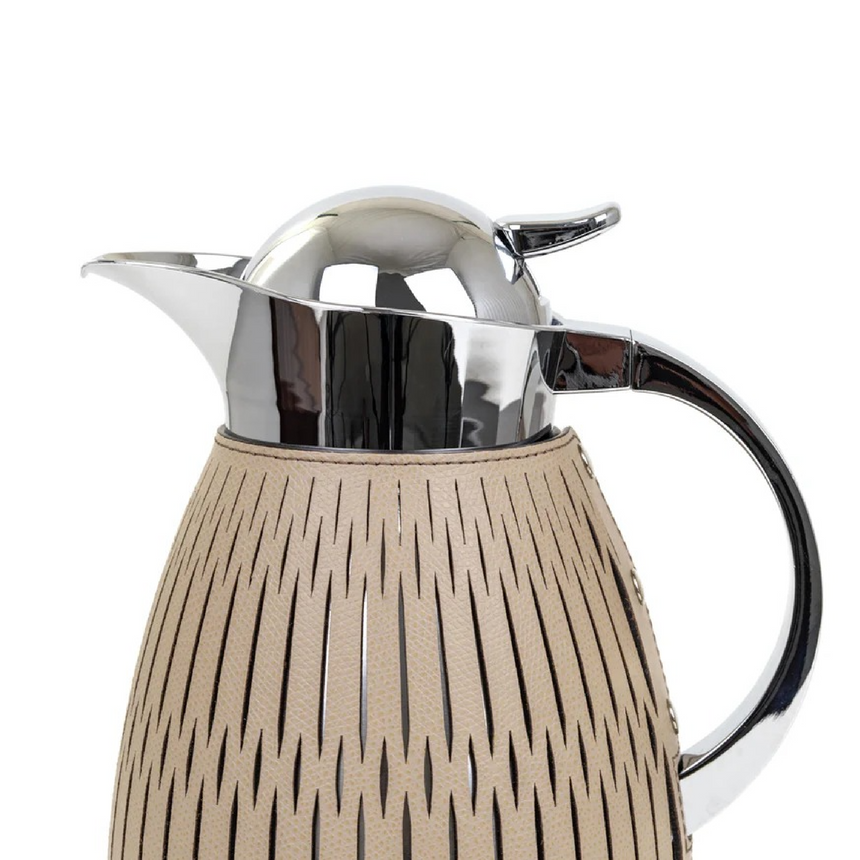 Leather Covered Steel Thermal Carafe | Pinetti Rose | Italianfurniture.com